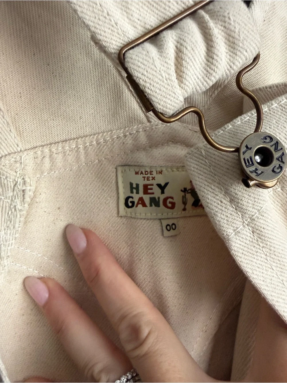 HEY GANG • NWT the Miner overalls in natural - 00 24-25 - Picture 6 of 10